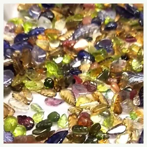 470颗天然钙钛矿橄榄石7-20毫米叶形宝石自由尺寸雕刻叶子392 Cts批次平背松宝石
