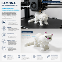 3D-Gedruckte Artikulierte Katze Bewegliche Fidget-Figur 12+ Unisex Öko-PLA Direkt vom Hersteller für Erwachsene