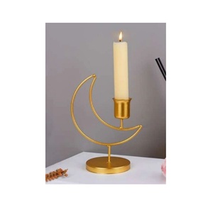 Soporte de vela con forma de luna, soporte chapado en oro para decoración del hogar a precio asequible, Decoración de mesa de Luna para hotel - Product Image 1