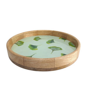 Plateau de service en bois de forme ronde en décalcomanie de couleur naturelle plateau de service de nourriture d'impression d'émail pour l'utilisation d'hôtels et de restaurants - Product Image 2