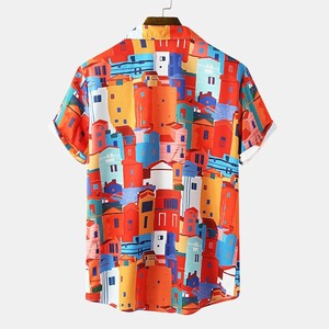 เสื้อฮาวายสำหรับผู้ชายเสื้อฮาวายพิมพ์ลายดอกชบาดีไซน์ใหม่เสื้อลายชนเผ่าฮาวาย - Product Image 3