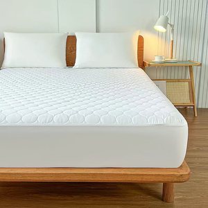 Ensemble de literie en coton blanc personnalisé, housse de matelas anti-acariens, imperméable, protège-matelas ultrasonique - Product Image 1