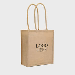 Grand sac en jute avec poignées rembourrées en corde, en matériau PP écologique, impression sérigraphique, design uni pour la publicité, l'usage quotidien et les cadeaux - Product Image 4