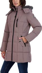 Rare longue veste matelassée pour femme sweats à capuche amovibles veste matelassée lourde pour femme avec capuche doublée de fausse fourrure manteaux pour les plus jeunes - Product Image 6