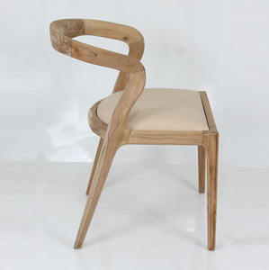 Solid Teak <b>Wood</b> Dining Chair Modern Minimalist Design Natural Finish Durable Eco-Friendly Villa Park Outdoor Use Restaurant - Product Image 3