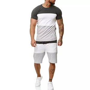 Haute qualité hommes été deux pièces ensembles courts personnalisé décontracté vêtements de sport hommes Shorts survêtement ensembles grande taille ensemble d'été - Product Image 1