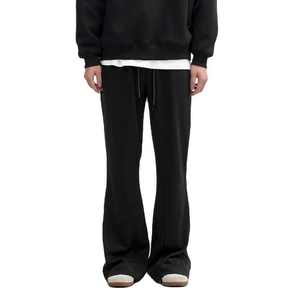 กางเกงวอร์มขาบานสำหรับผู้ชายและผู้หญิงผ้าคอตตอนไร้กรดกางเกงเหงื่อขากว้างซีดจางใส่สบาย - Product Image 6