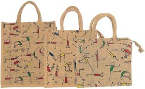 Sacs imprimés en jute produits naturellement, textiles de couleurs personnalisées beaux et durables, exportation mondiale - Product Image 6