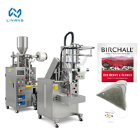 Automatische ultrasone piramide theezakjes verpakkingsmachine met binnen- en buitenomhulsel PLA nylon gaas theezakjesmachine voor kleine bedrijven
