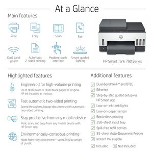 Imprimantes couleur Wi-Fi automatiques duplex H Smart Tank790 certifiées 2026 pour bureaux, en vente - Product Image 6