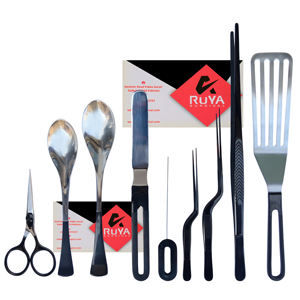 Pince de cuisine professionnelle en acier inoxydable violet, ensemble de 5 pièces, résistante à la chaleur, spatule de chef, spatule à poisson, cuillère - Product Image 6