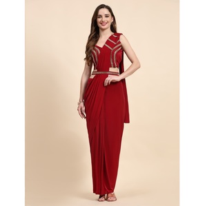 Sari de fiesta sexy para mujer con estilo de alta calidad con trabajo de encaje pesado cantidad al por mayor saris a la venta a los mejores precios - Product Image 1