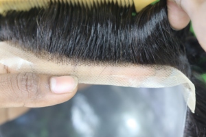 Tupé de cabello humano Remy virgen de 6 "-12" para hombre Bio-Lace Front Skin PU Back 8x10 "Base 90-120% Densidad natural Kinky Straight - Product Image 6