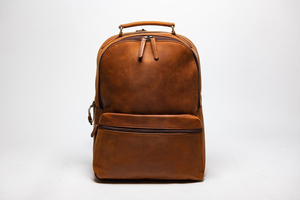 Mochila de Cuero Vacuno Vintage Retro para Viajes con Logotipo Personalizado, Mochila de Cuero Genuino para Hombre - Product Image 4