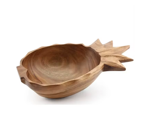 ชามใส่ผลไม้ทำจากไม้อะคาเซียสำหรับตกแต่งรูปสับปะรด - Product Image 1