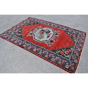 Alfombra turca Vintage clásica roja 5,3X7,7 pies área grande tejido plano lana PP patrón de retazos 10mm de espesor látex para pasillo - Product Image 3