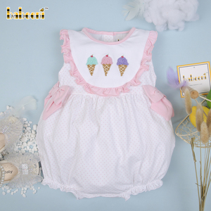 Mameluco bordado a mano con nudo francés para niña, pelele OEM ODM para bebé, fabricante al por mayor, BB2906 - Product Image 2