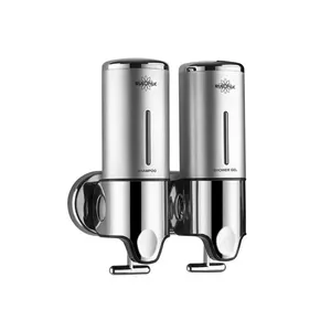 Rulopak T Pull Double 500ml Ensemble Gel Douche & Shampoing en Acier Inoxydable avec Savon Liquide pour Hôtels et Usage Domestique - Product Image 1