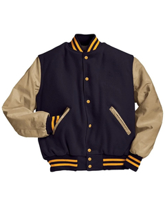 Vestes universitaires unisexes et décontractées à manches en cuir blanc Matériau en laine de chenille noire avec logo personnalisé pour l'hiver OEM disponible pour les hommes - Product Image 5