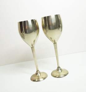 Verre à vin en acier inoxydable Globe en métal, gobelet à vin à pied, verres à vin en acier inoxydable, vaisselle de table en provenance d'Inde - Product Image 4