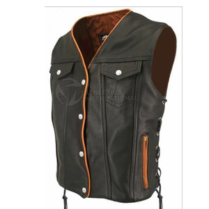 Chaleco de cuero duradero de invierno para hombre personalizado diseño de la mejor calidad Chaleco de cuero superventas - Product Image 4