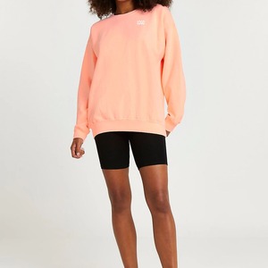 เสื้อสเวตเตอร์สวมหัวโอเวอร์ไซส์ของผู้หญิงเสื้อสเวตเชิ้ตสีพื้นไหล่ตกระบายอากาศ2026 - Product Image 2