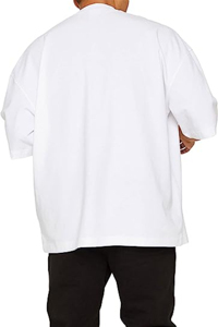 T-shirt surdimensionné à épaules tombantes pour homme 100% coton séchage rapide et léger motif imprimé de logo personnalisé - Product Image 4