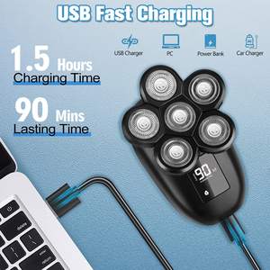 Afeitadora Eléctrica Corporal 6 en 1 para Hombres Calvos, Maquinilla de Afeitar Rotatoria Inalámbrica con Pantalla LED, Incluye Cortapelos y Recortador de Vello Nasal, IPX7 - Product Image 5