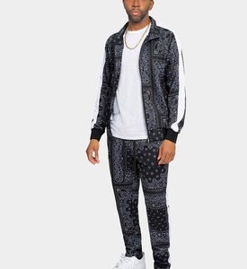 Wedix Sports High Quality Men's Fashion Pullover Sportswear Custom Logo Oversized Striped Hoodie Winter Fleece <b>Track</b> <b>Suits</b> - Product Image 1