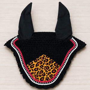 Ensemble d'équitation imprimé léopard : tapis de selle, cache-mouches, protège-ventres, protège-attelles, bandages de polo – Ensemble assorti polyvalent - Product Image 3