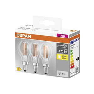 สำหรับ OSRAM 4W LED Filament Drop E14 470lm 2700K หลอดไฟใส - Product Image 1