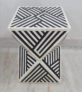 Taburete con incrustaciones de hueso hecho a mano, mesa con diseño Floral, fabricación de empresa india, servicios personalizados disponibles - Product Image 6