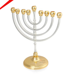 Soporte de vela Menorah judío de metal de Calidad exclusiva 9 ramas - Product Image 2