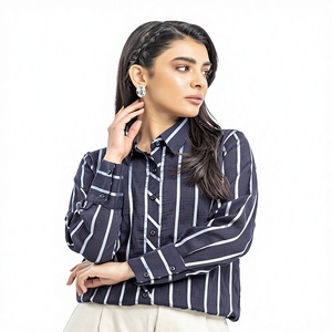 Fashion and Versatile Button <b>Down</b> Long Sleeve Striped Shirt Wholesale ODM & OEM Leisure Classic Man/women Business Shirt - Product Image 1