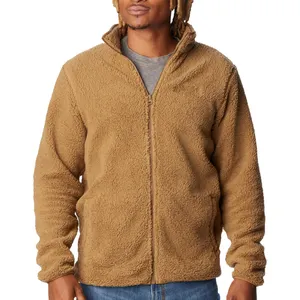 ผู้ผลิตเสื้อผ้ากลางแจ้งแฟชั่น Sherpa ขนสัตว์ Zip Up แจ็คเก็ตที่กําหนดเองพิมพ์ผู้หญิง Sherpa เสื้อขนแกะขั้วโลกผู้ชายสําหรับขาย