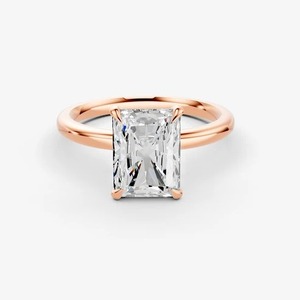 Anillo Solitario Clásico con Diamante Cultivado en Laboratorio de Corte Radiante de 0.56 Quilates, Impecable, EF-VVS2, en Oro Sólido de 14K, Joyería Fina, Regalo - Product Image 3
