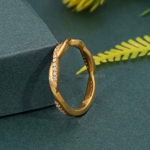 ได้รับการรับรองตามต้องการจาก VVS Lab ที่ปลูกเพชร14K แหวนแต่งงานสีทองล้วนเครื่องประดับแฟชั่น - Product Image 1