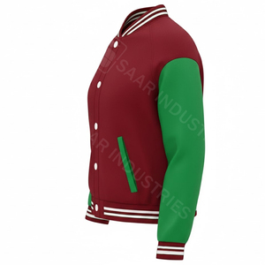 Vestes universitaires américaines classiques, poignets côtelés, logo frontal, 100% laine, coupe-vent, respirantes, boutons-pression unisexes, commande en gros, usine - Product Image 5