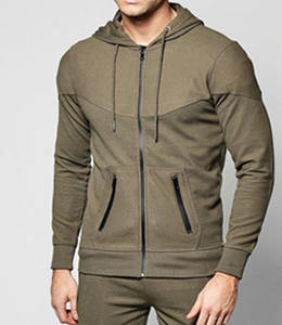 Sweat-shirts et sweats à capuche pour hommes en mélange 250 GSM, OEM, haute qualité, sweat à capuche personnalisé avec broderie, fermeture éclair - Product Image 1