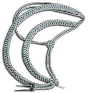 Mylar gris personnalisé ou fil de lingot français cordon et embouts en métal tricoté à la main Aiguillette pour accessoires d'uniforme - Product Image 5