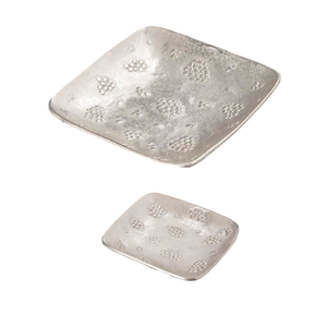 Bandeja de aluminio fundido para servir alimentos de diseño moderno de forma cuadrada para hotel doméstico con niquelado para bodas y fiestas - Product Image 2