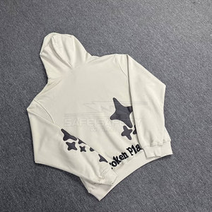 เสื้อฮู้ดพิมพ์ลายพัฟสีพื้นสำหรับฤดูหนาวกำหนดเองได้ - Product Image 2