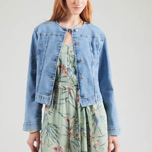 Chaqueta de camionero de mezclilla para mujer con estilo tradicional y costuras reforzadas - Product Image 2