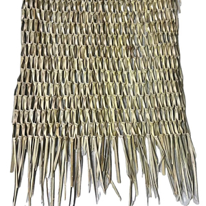 Panneaux de toit de chaume tressés faits à la main en usine du Vietnam jaune/naturel pour bar tiki hawaïen et palapa extérieur - Product Image 1