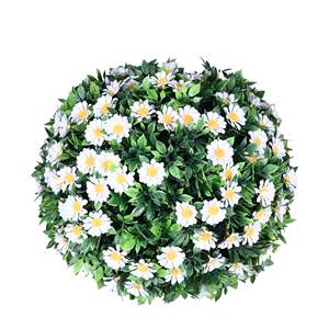 Bola de Flores de Margarita Blanca Artificial de Plástico con Técnica de Tejido de Alta Simulación y Durabilidad para Decoración de Hogar, Bodas y Eventos - Product Image 1