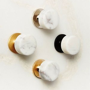 Pierre de marbre blanche ronde artisanale moderne et porte en laiton à 3 lignes 3 tailles de forme de couleur personnalisées fabriquées en Inde article - Product Image 6