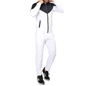 Survêtement en nylon pour hommes, vestes zippées, survêtement d'extérieur, quantité minimale de commande bas, coupe-vent en polyester, ensemble deux pièces avec logo personnalisé pour hommes - Product Image 1