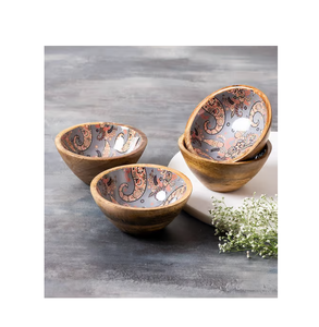 Cuenco de madera impreso con esmalte de alta calidad, juego de artesanías o plato para el hogar, artículo decorativo al mejor precio - Product Image 5