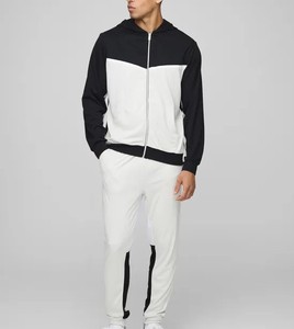 Chándal de estilo de lujo Essentials Sudadera con capucha y pantalones para hombres Cremallera completa con bolsillos laterales Ropa informal Color doble Transpirable - Product Image 4