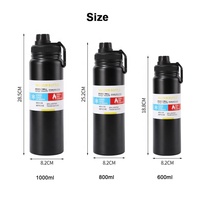 Bouteille d'eau isotherme en acier inoxydable personnalisée de 24 oz, à double paroi, sous vide, pour le sport, sans BPA, étanche, thermos